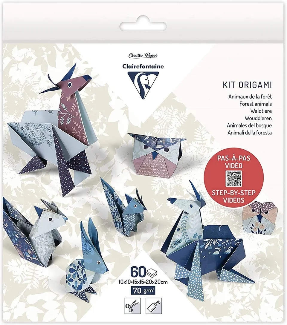 clairefontaine-tulip-kit-origami-60-feuilles-animaux image 1