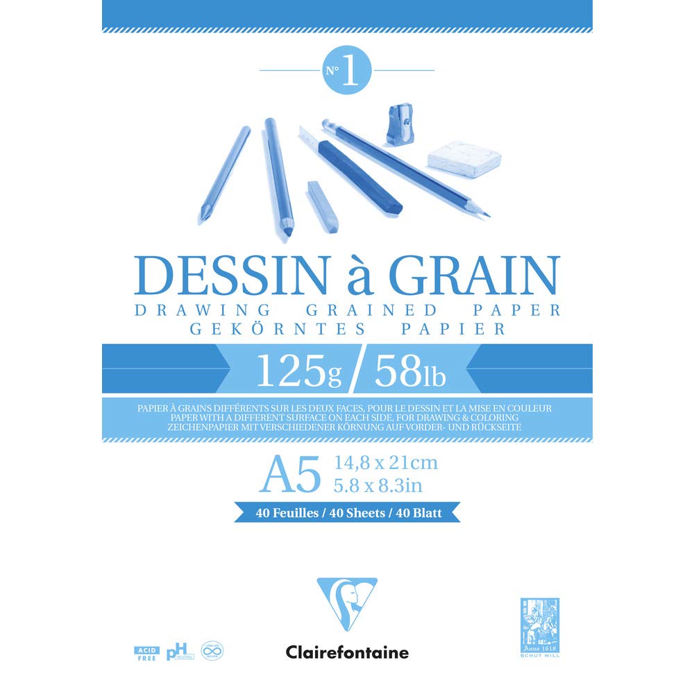clairefontaine-painton-bloc-dessin-a5-125g-40-feuilles-96686c image 1