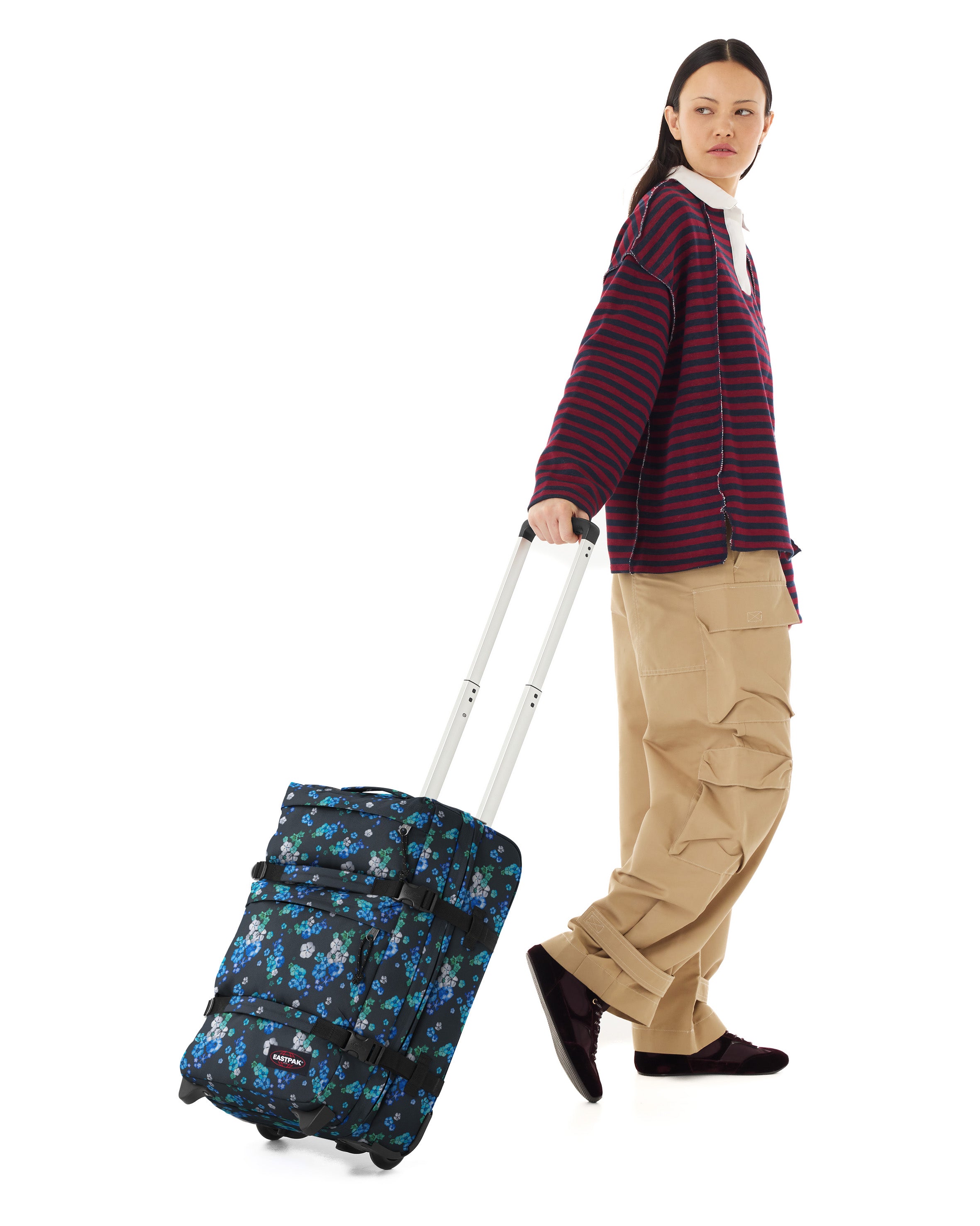 eastpak-transit-r-plus-s-valise-cabine-floralbloomblac-petit-tsa image 2