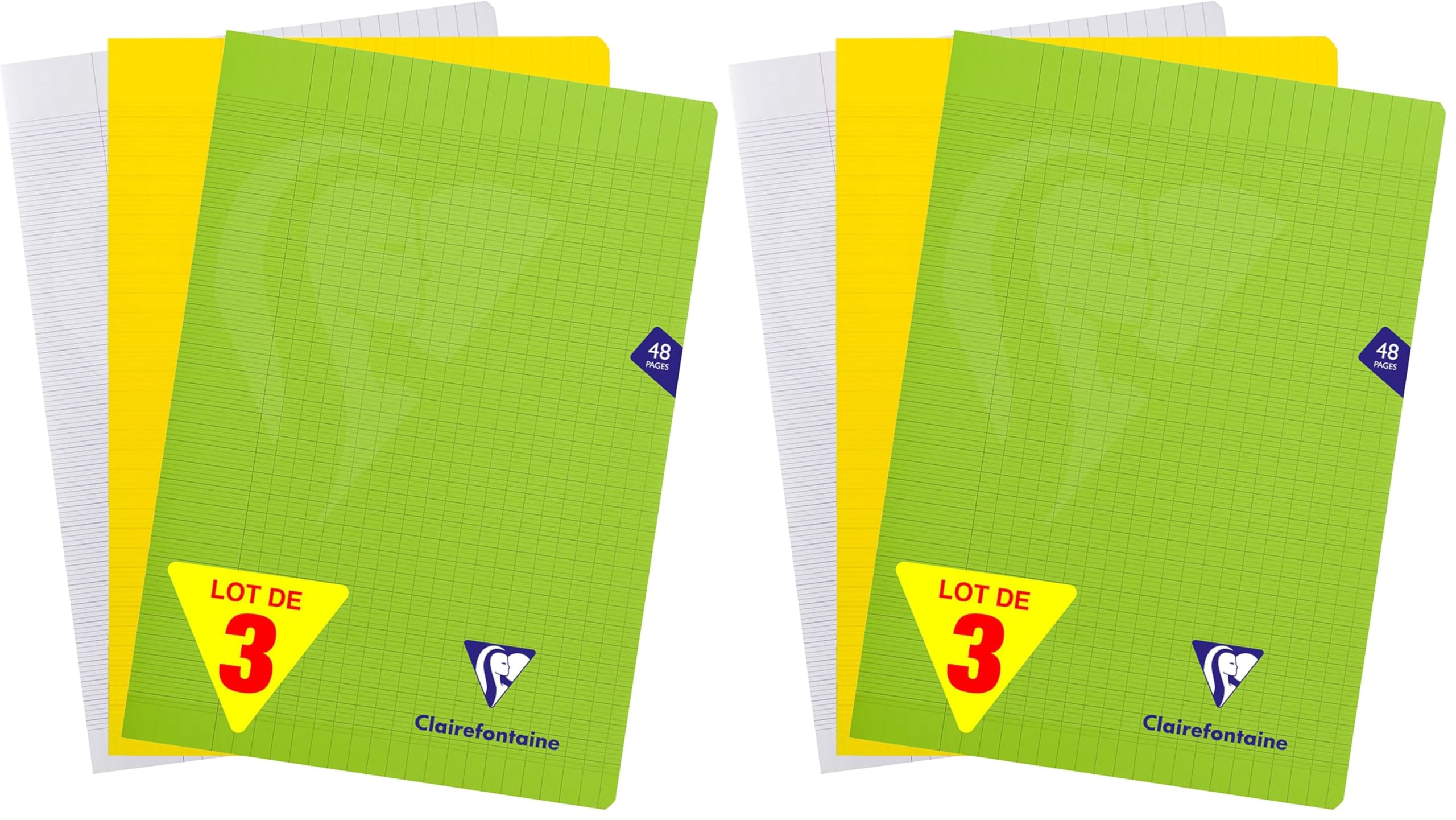clairefontaine-lot-9-cahiers-24x32-48p-grands-carreaux-couleurs image 8