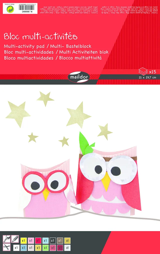 clairefontaine-1951-bloc-multi-activit-s-a4-15-feuilles-assorties image 1