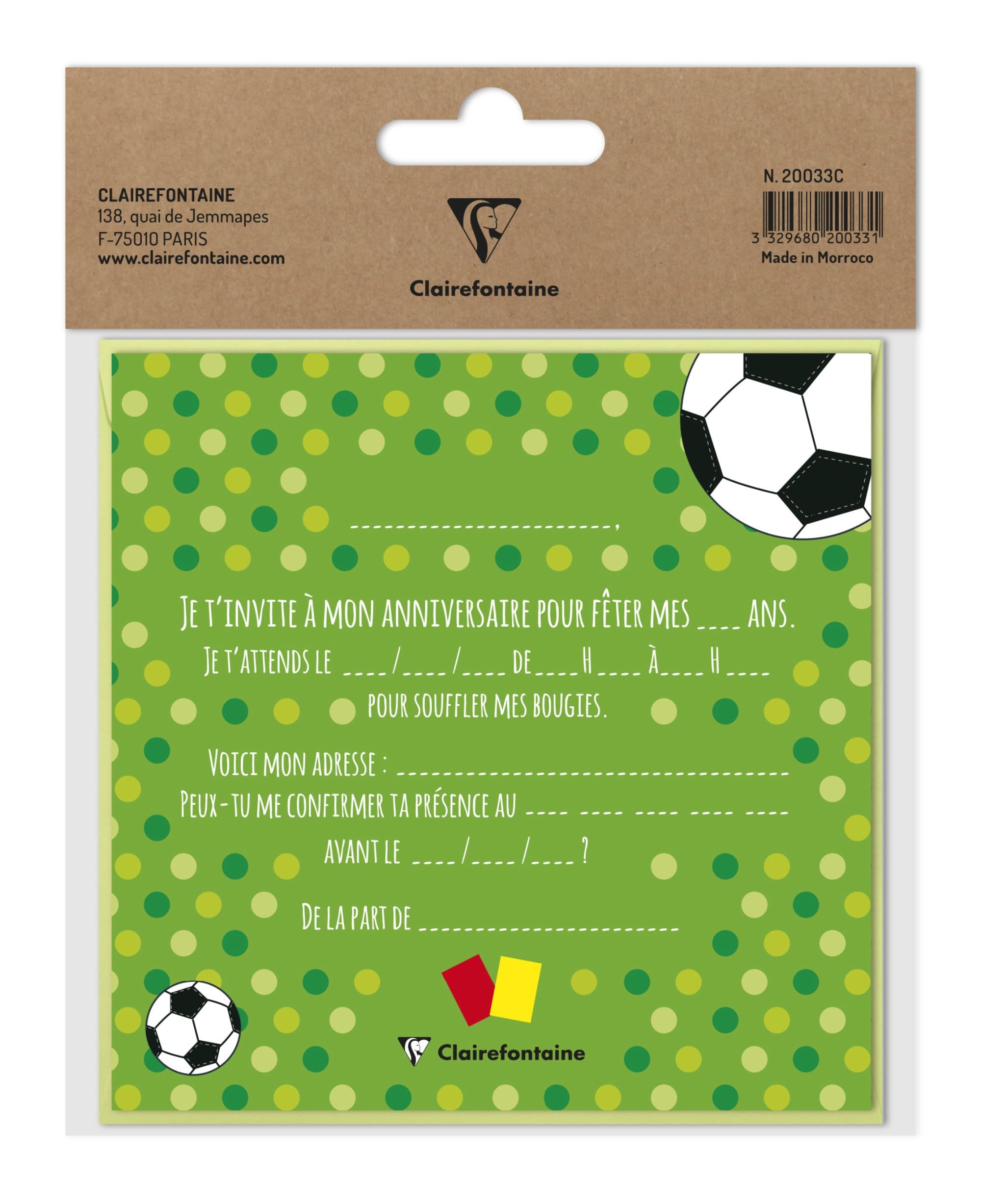 clairefontaine-pollen-set-8-cartes-foot-enveloppes-12x12 image 4