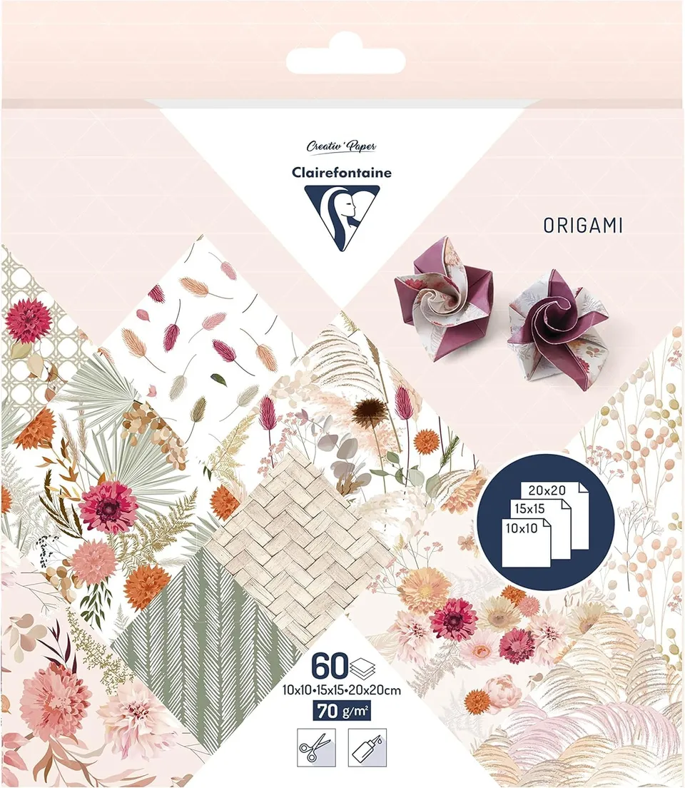 clairefontaine-tulip-95371c-papier-origami-fleurs-s-ch-es-60-feuilles image 1