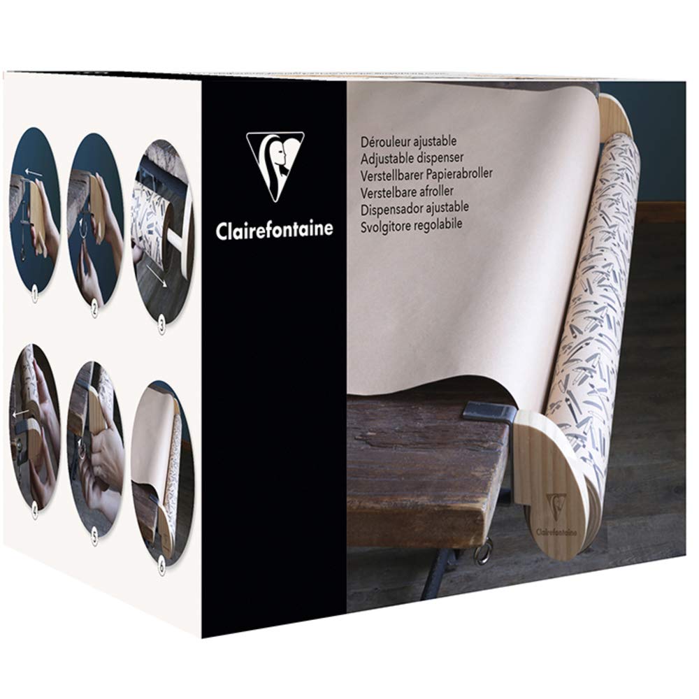 clairefontaine-200609c-d-rouleur-papier-cadeau-bois-ajustable image 2