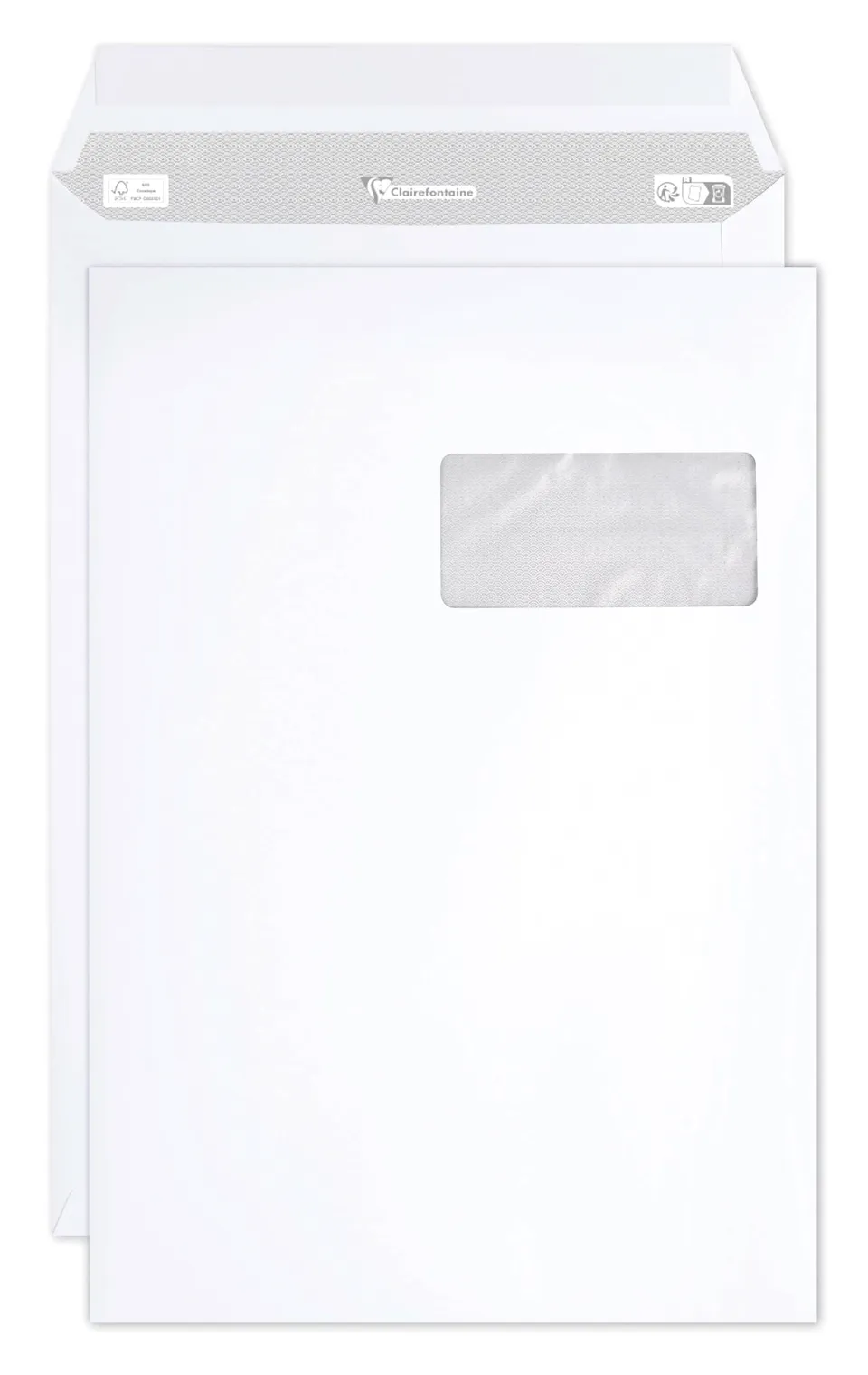 clairefontaine-10150c-bo-te-250-enveloppes-c4-90g-fen-tre-auto-adh-sive image 1