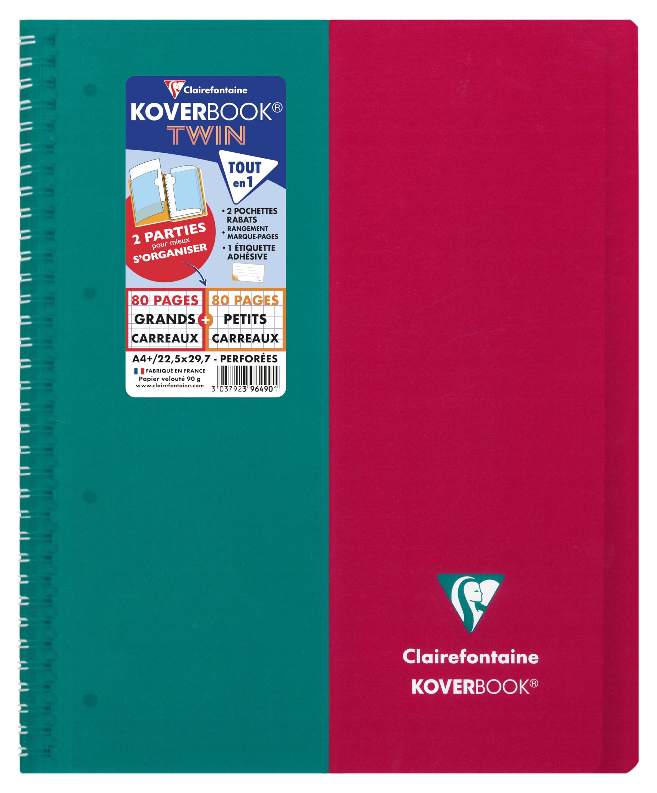 clairefontaine-1951-396490c-cahier-spirale-koverbook-twin-a4-160p image 4