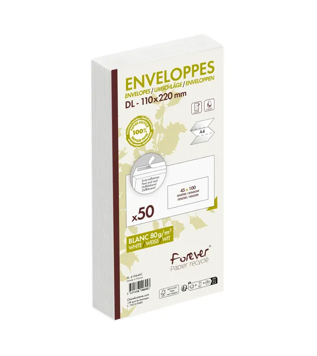 clairefontaine-forever-50-enveloppes-dl-recycl-110x220 image 1