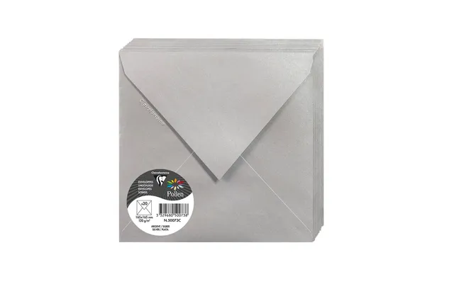 clairefontaine-pollen-50073c-enveloppes-argent-16-5cm-20-pcs image 1