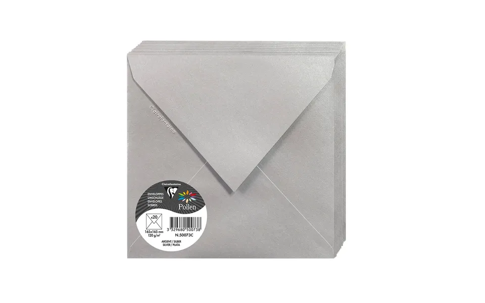 clairefontaine-pollen-50073c-enveloppes-argent-16-5cm-20-pcs image 1