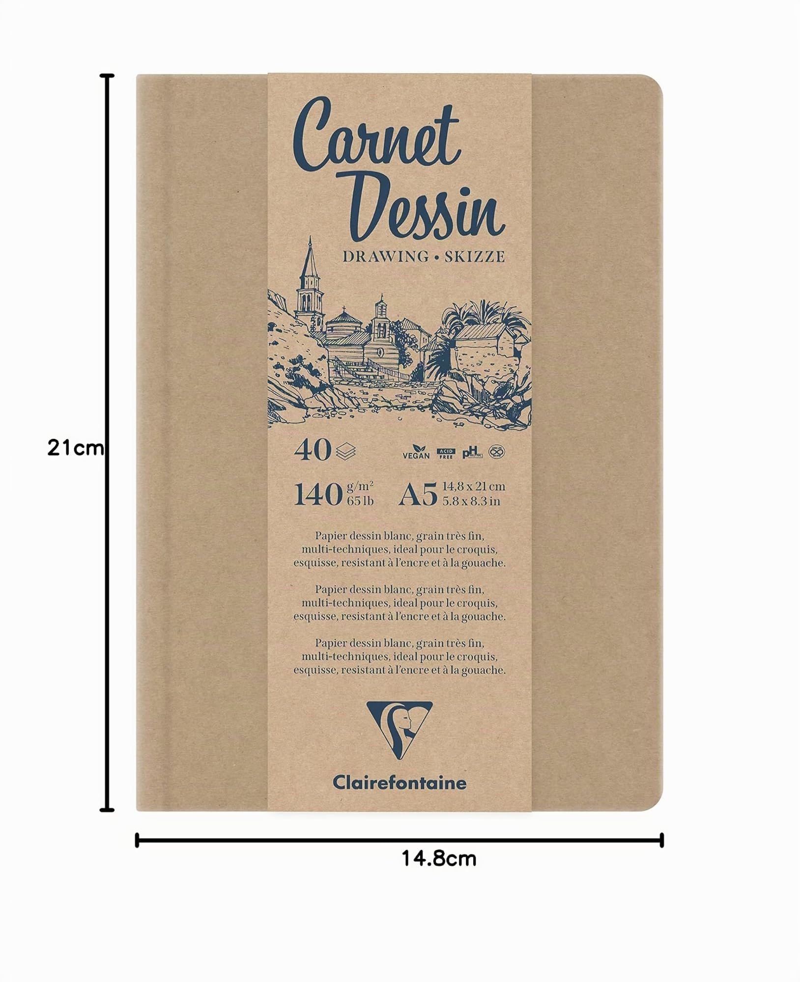 clairefontaine-painton-carnet-dessin-cousu-a5-140g-kraft image 2