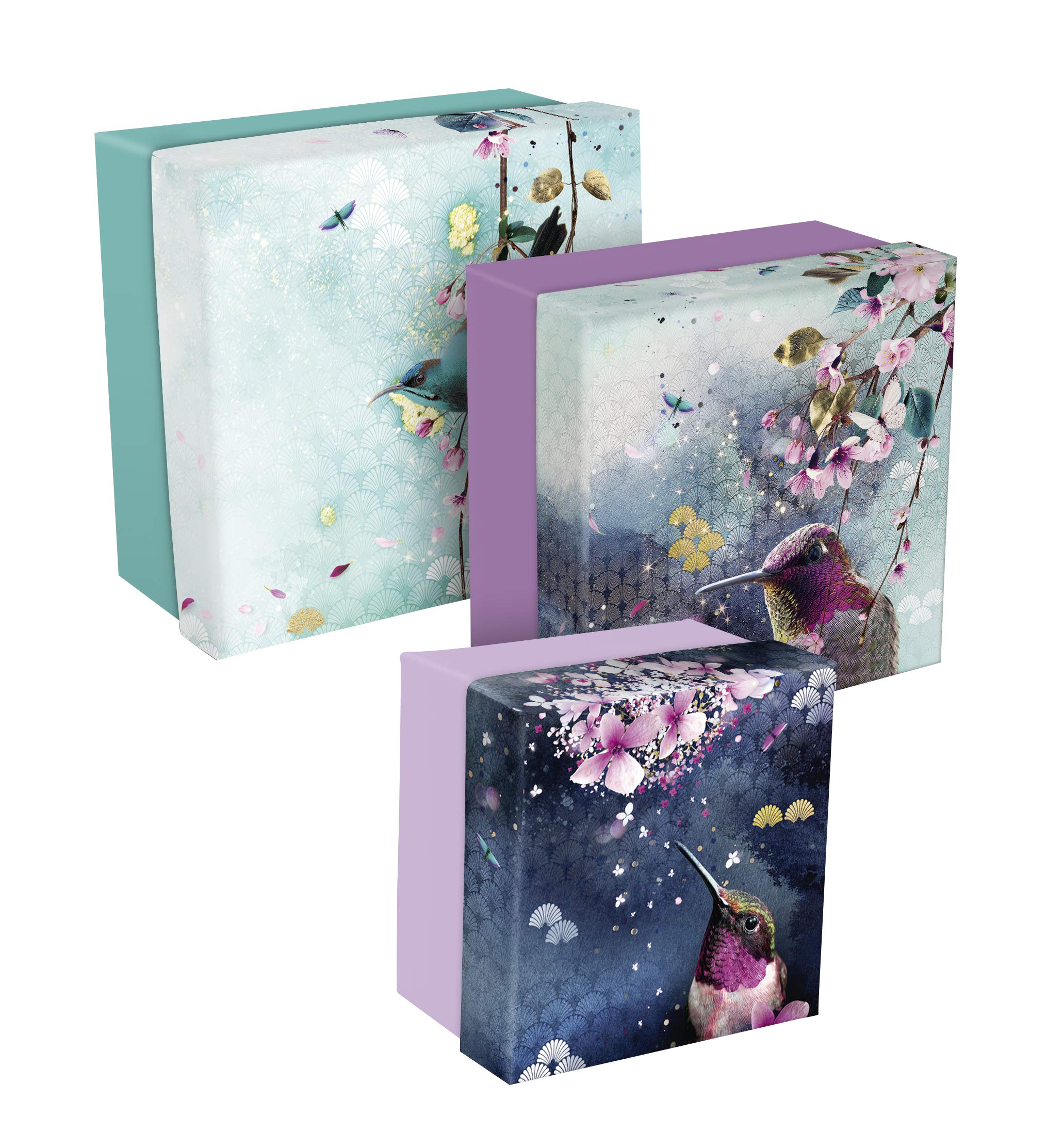clairefontaine-sakura-dream-lot-3-bo-tes-rangement-floral-carr image 2