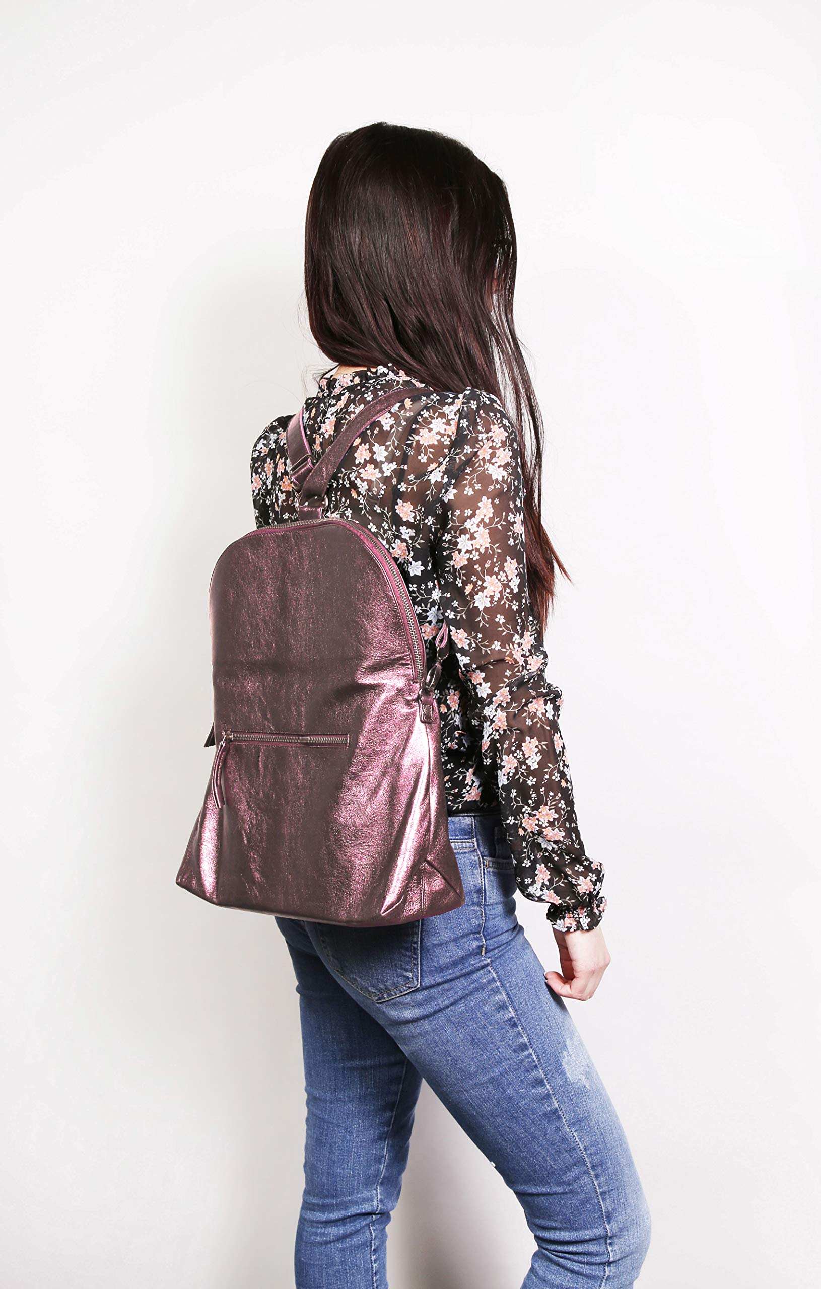 clairefontaine-age-bag-400033c-sac-dos-cuir-cerise-2-en-1 image 3
