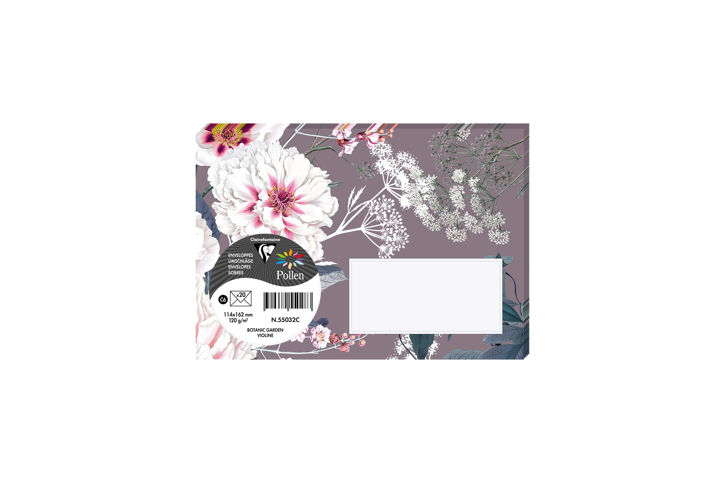 clairefontaine-pollen-20-enveloppes-c6-rose-clair-botanic-garden-120g image 7