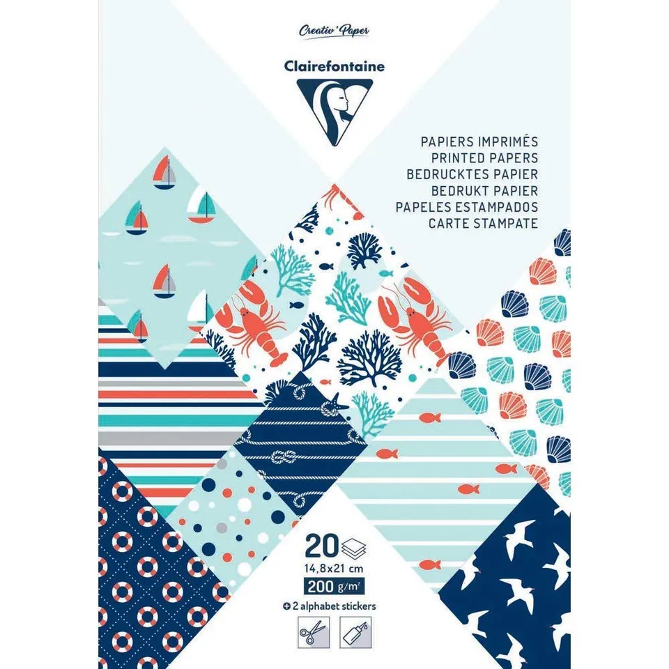 clairefontaine-tulip-95815c-bloc-a5-20-feuilles-motifs-stickers image 1