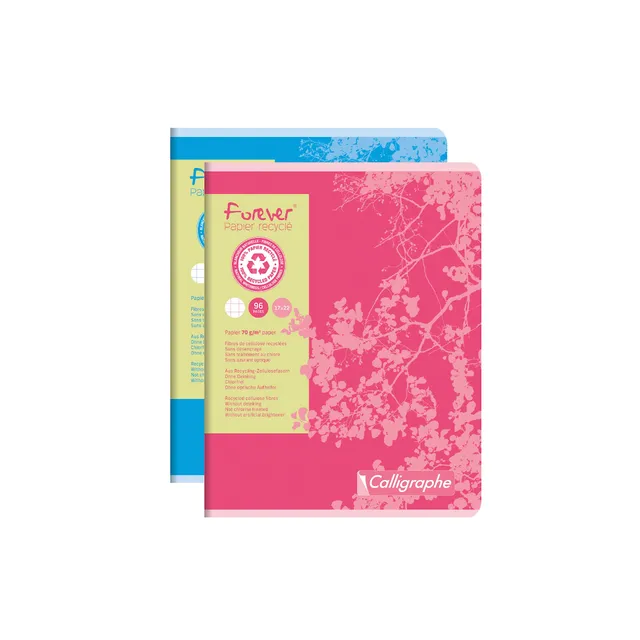 calligraphe-forever-17105c-cahier-recycl-17x22-96p-petits-carreaux image 1