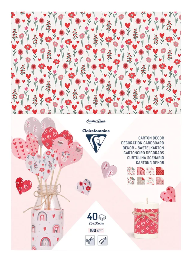 clairefontaine-carton-d-cor-25x35-amour-40-feuilles image 1