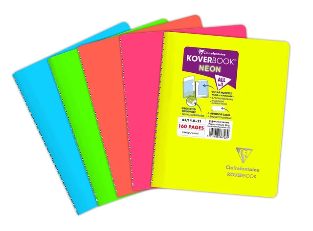 clairefontaine-koverbook-neon-carnet-spirale-a5-lign-fluo image 1