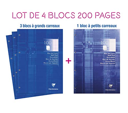 clairefontaine-1951-5816amzc-lot-4-blocs-cours-a4-grands-carreaux image 8