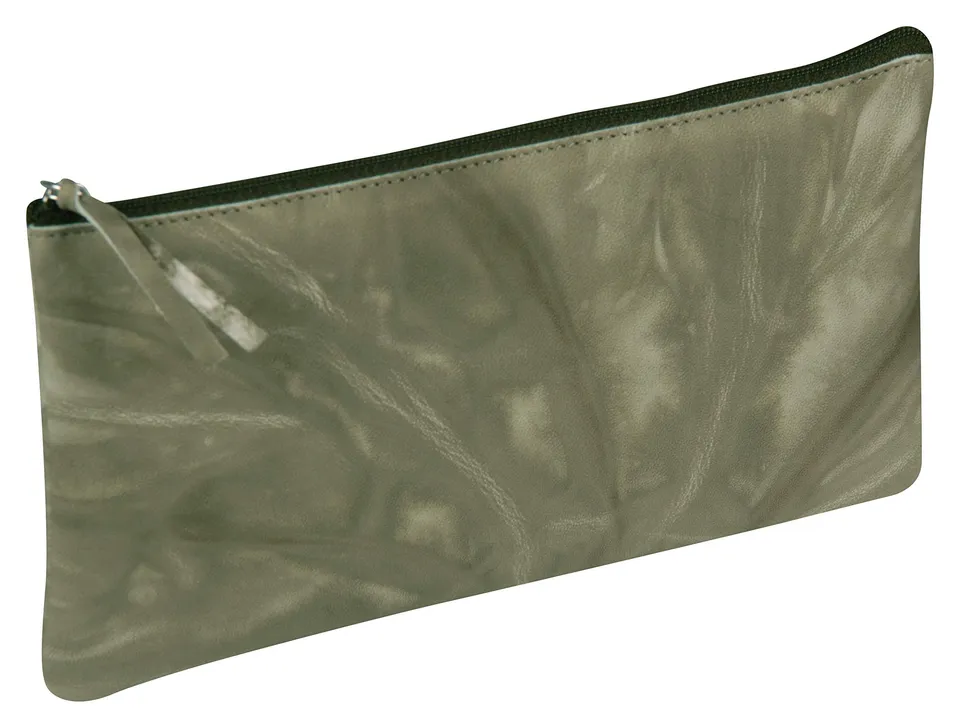 clairefontaine-age-bag-410179c-trousse-cuir-vert-tie-dye-22cm image 1