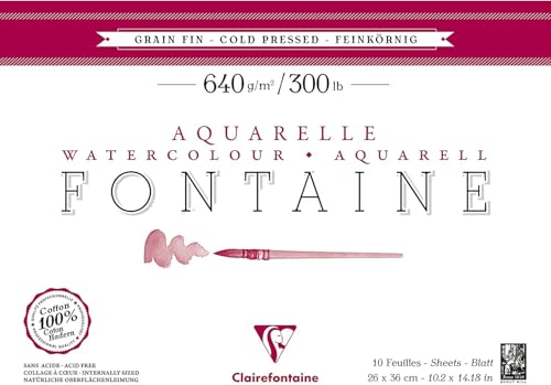 clairefontaine-fontaine-bloc-aquarelle-26x36-cm-640g-grain-fin image 7