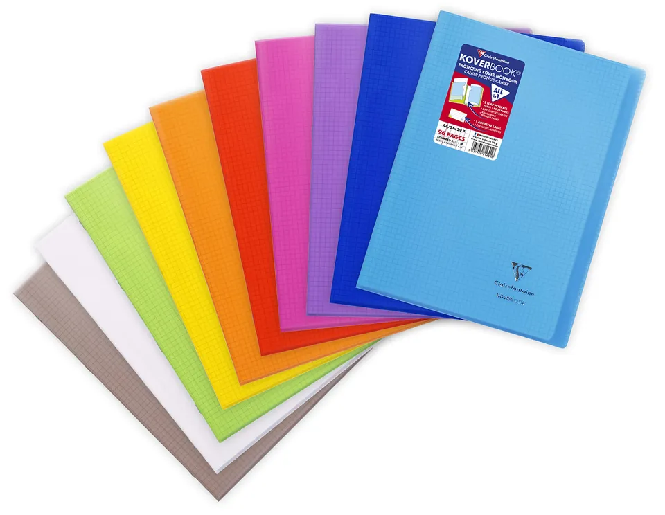 clairefontaine-koverbook-cahier-a4-96p-petits-carreaux-marge image 1