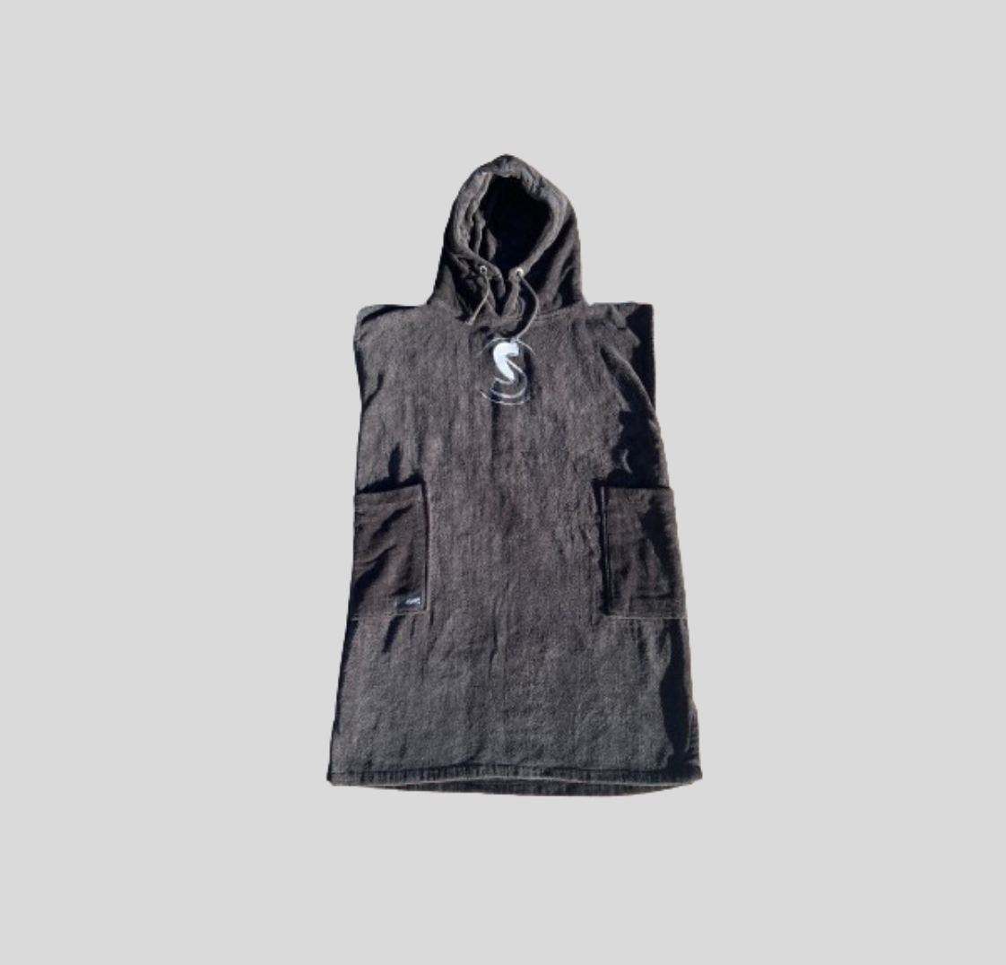 fise-poncho-kids-poncho-enfant-noir-serviette image 3