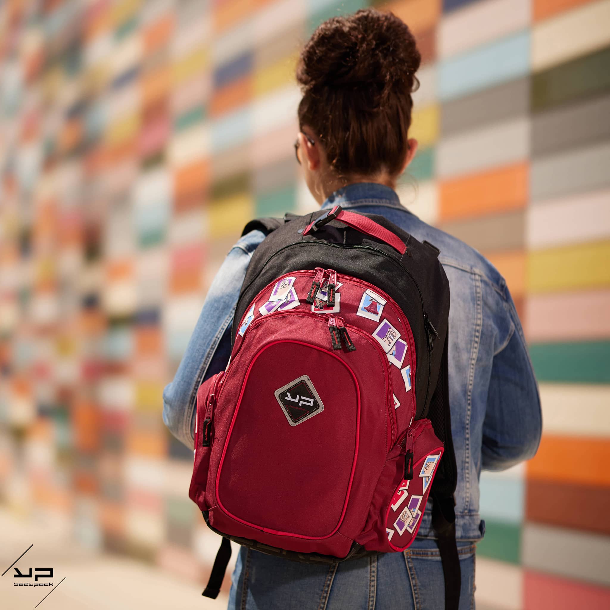 bodypack-college-lycee-sac-a-dos-insta-rouge-dos-reglable image 2