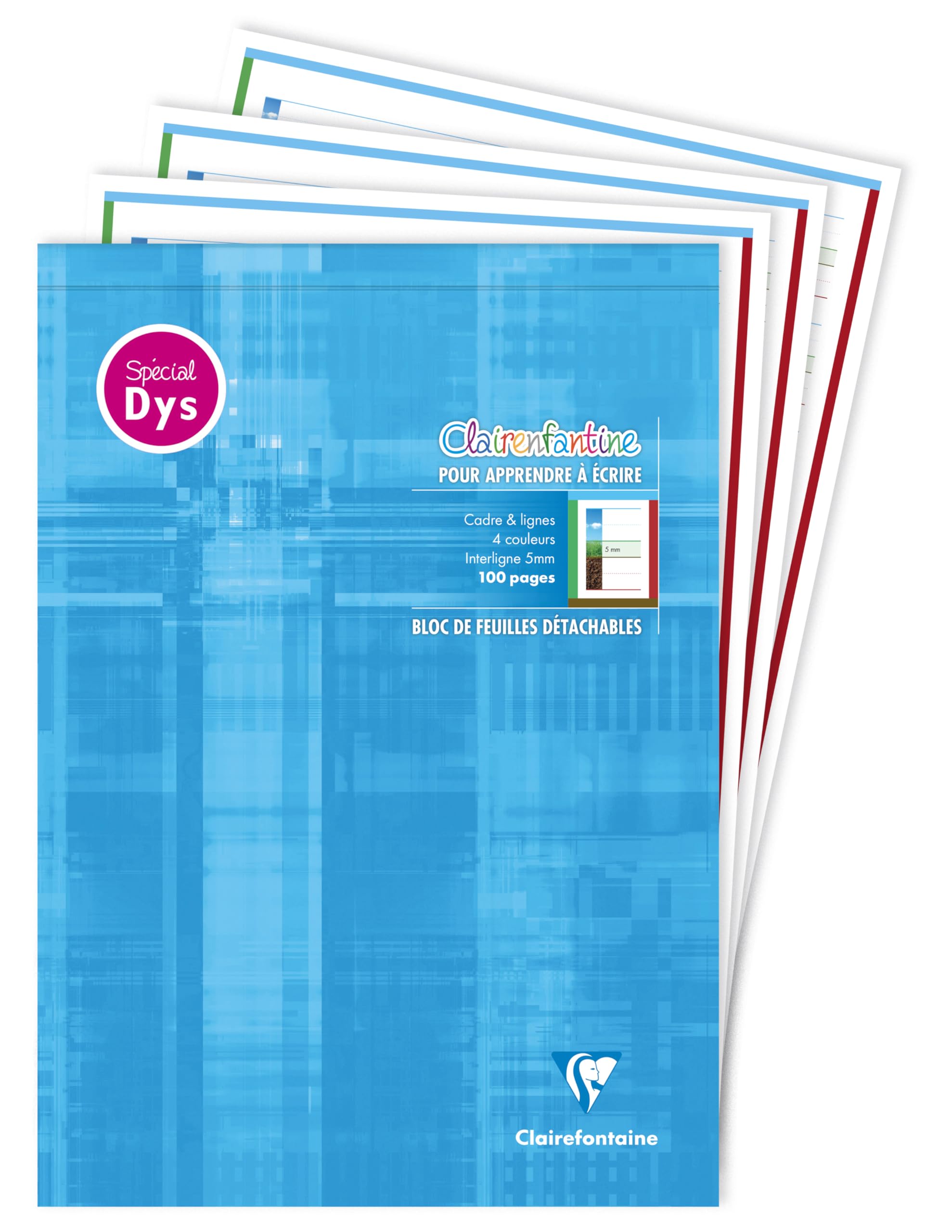 clairefontaine-back-to-basics-bloc-criture-a4-dys-5mm-bleu-100p image 3