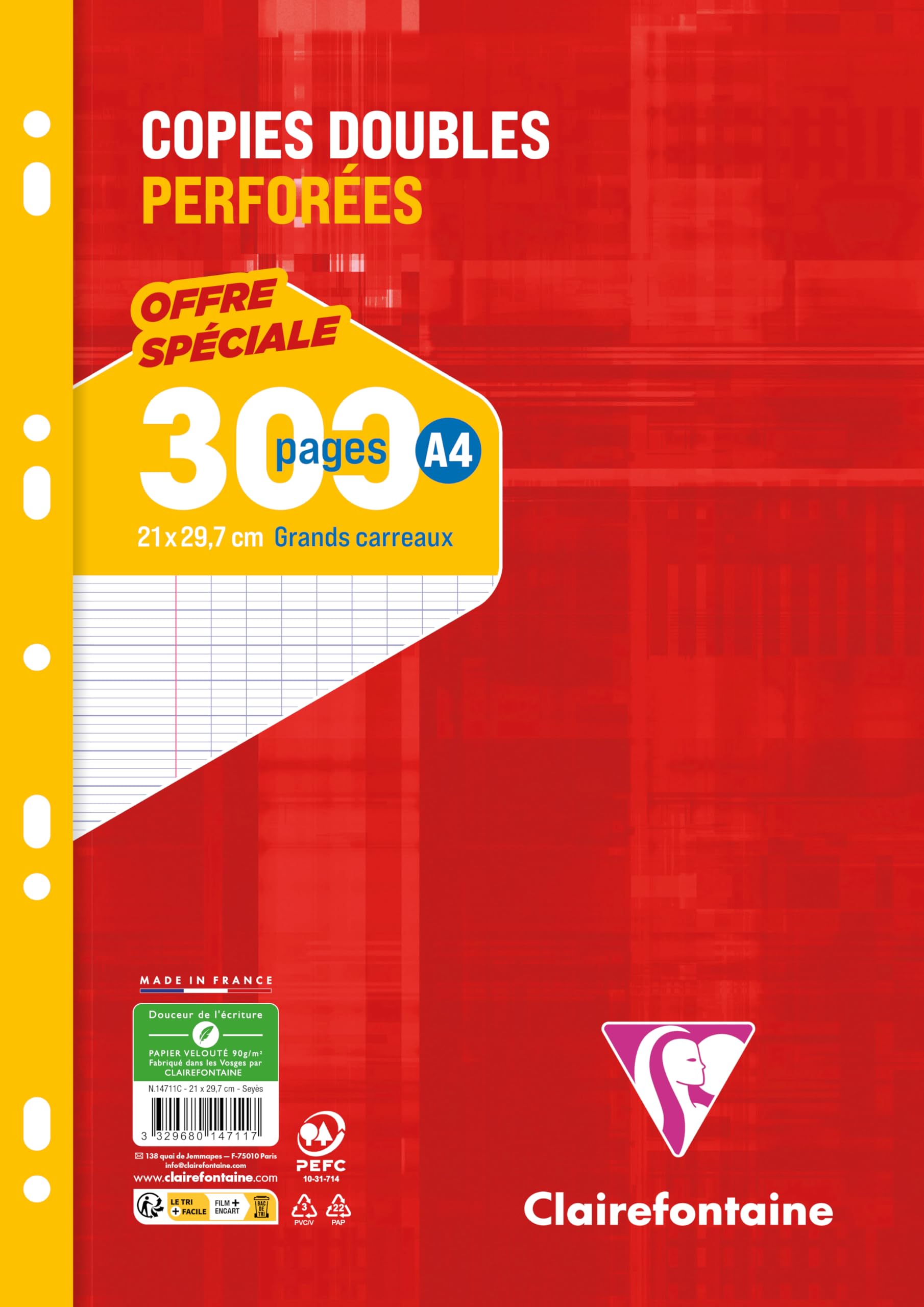 clairefontaine-back-to-basics-copies-doubles-a4-200p-grands-carreaux image 6