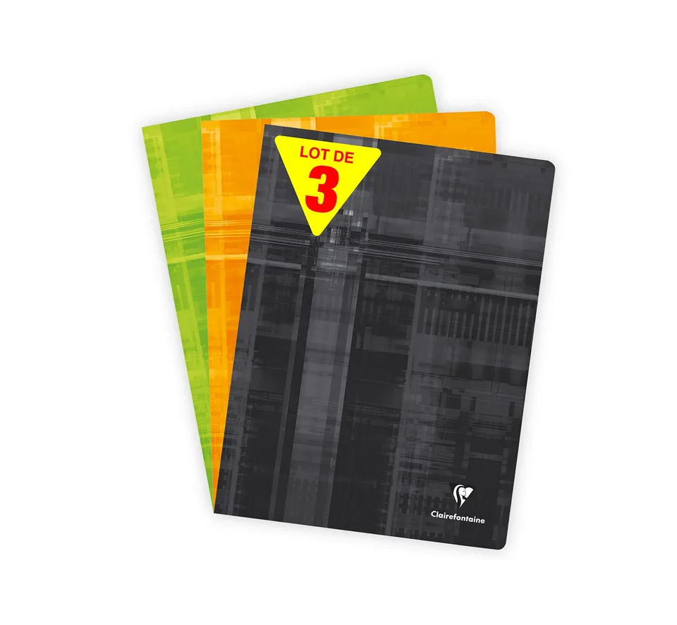 clairefontaine-1951-lot-3-cahiers-24x32cm-48p-grands-carreaux-90g image 1