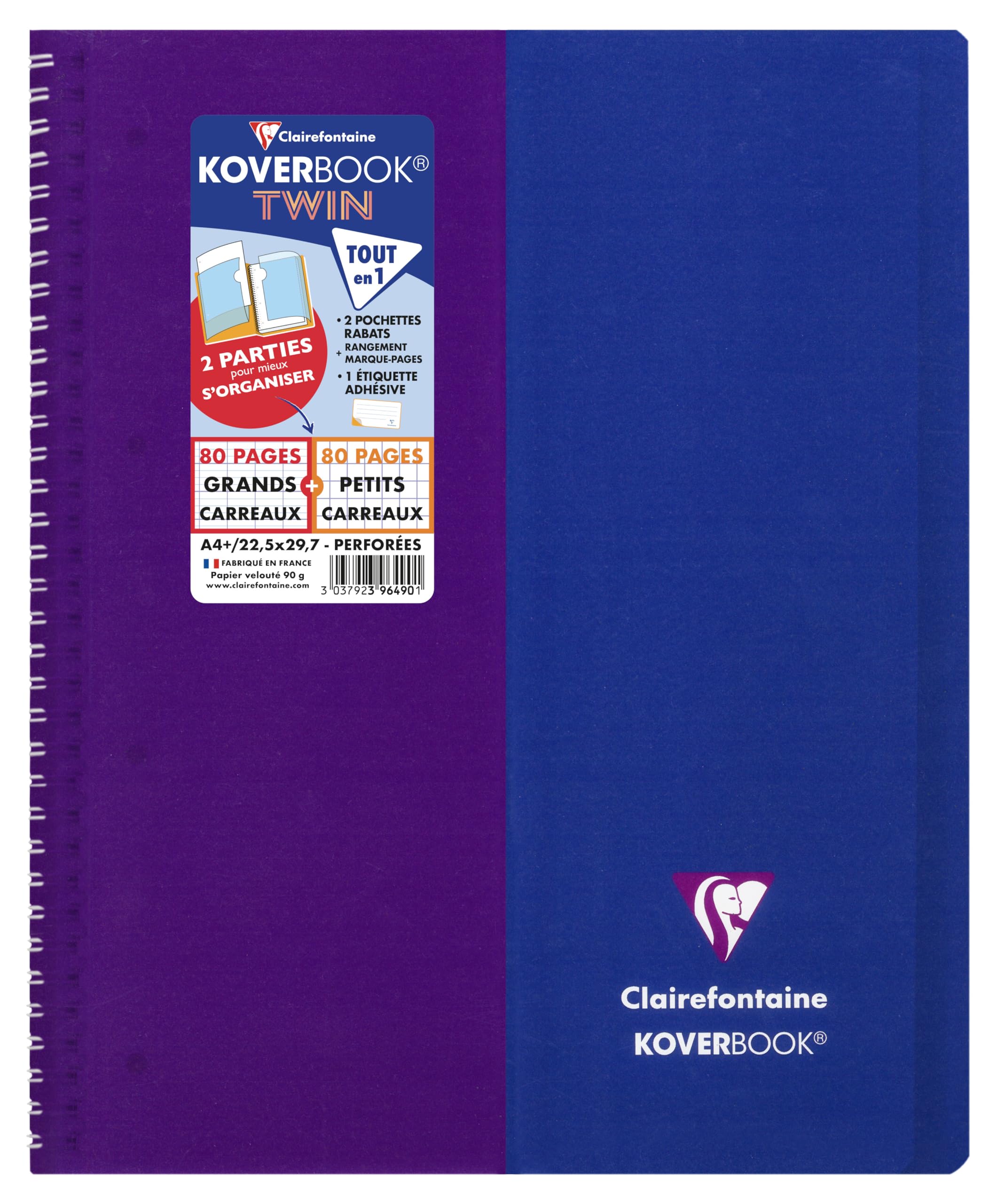 clairefontaine-1951-396490c-cahier-spirale-koverbook-twin-a4-160p image 3