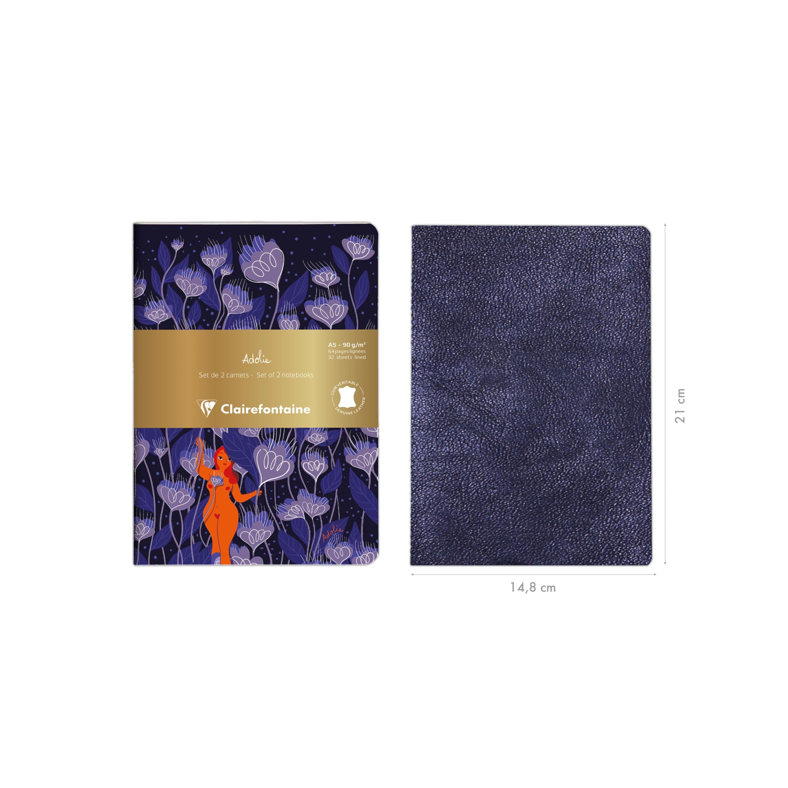 clairefontaine-adolie-carnet-a5-lign-64p-lot-de-2-adolie-2 image 2