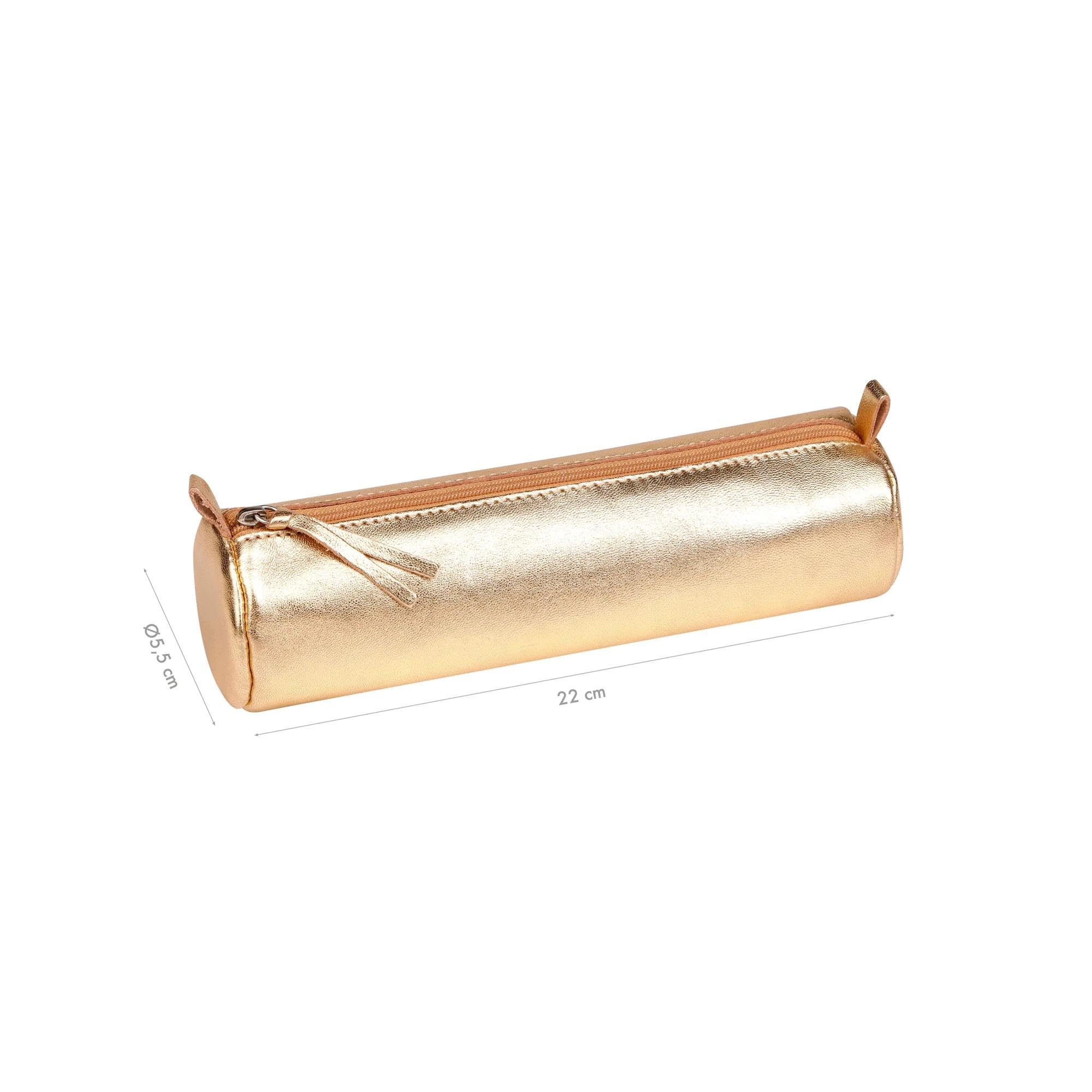 clairefontaine-age-bag-8692c-trousse-ronde-cuir-or-22-cm image 3