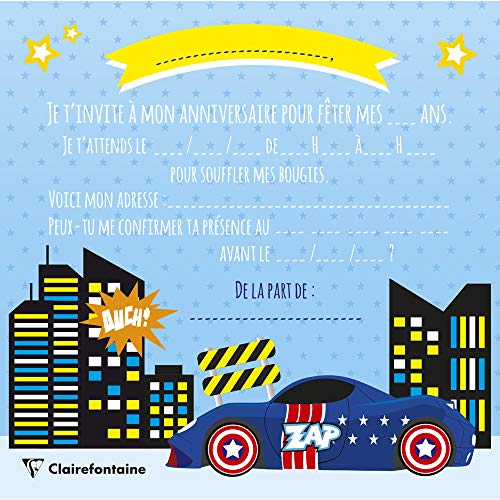 clairefontaine-20034c-cartes-invitation-anniversaire-super-h-ros-x8 image 7