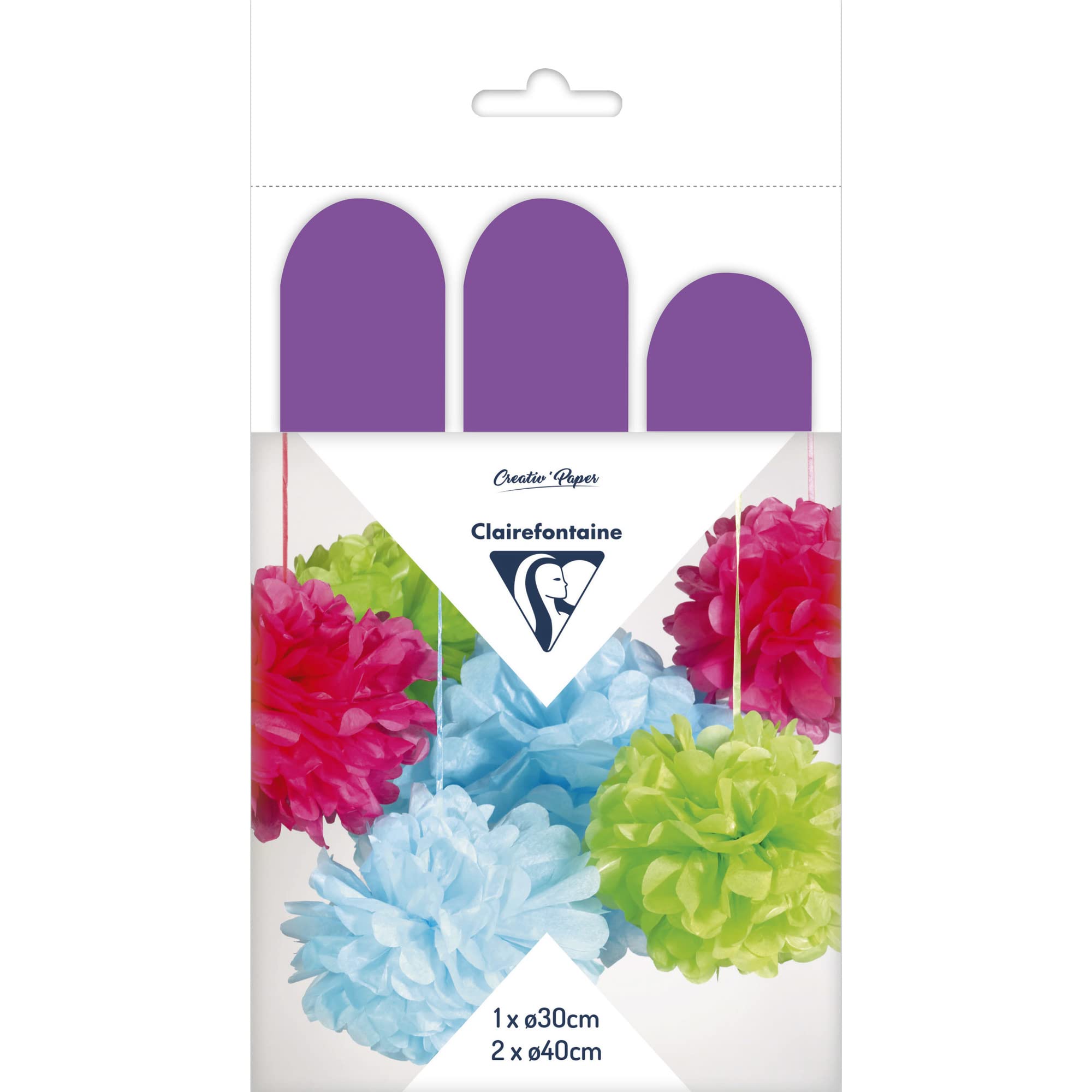 clairefontaine-tulip-395411c-pompons-soie-violet-lot-3 image 1