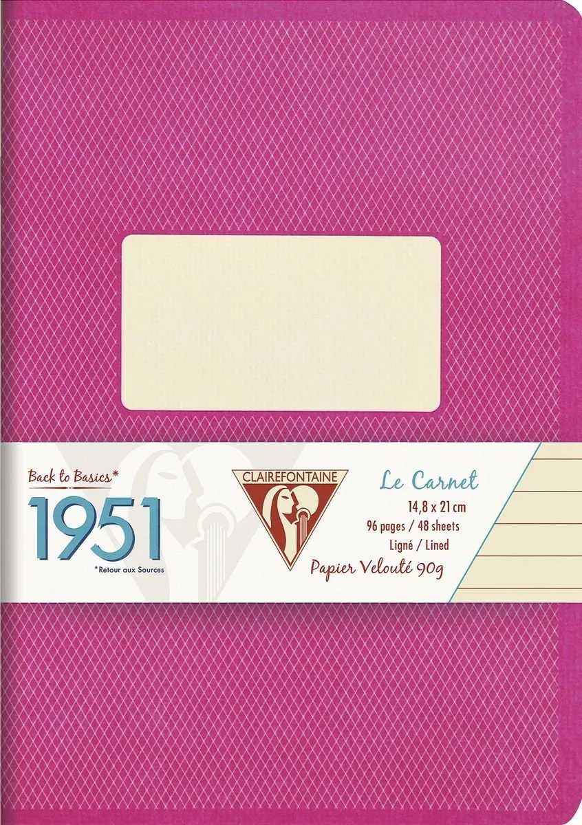clairefontaine-1951-cahier-agraf-a5-96p-lign-framboise image 1