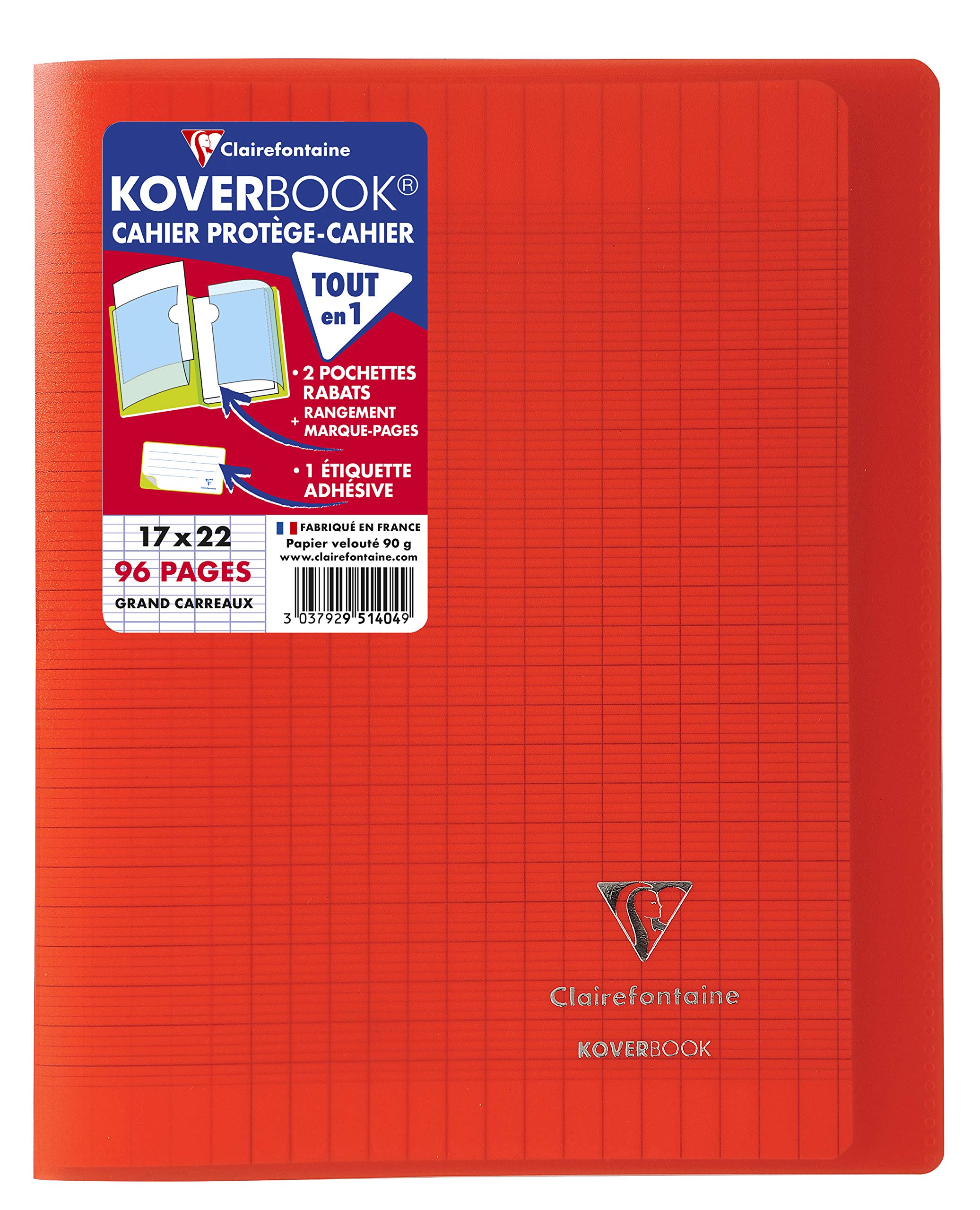 clairefontaine-koverbook-951402c-cahier-bleu-17x22-96p-grands-carreaux image 6