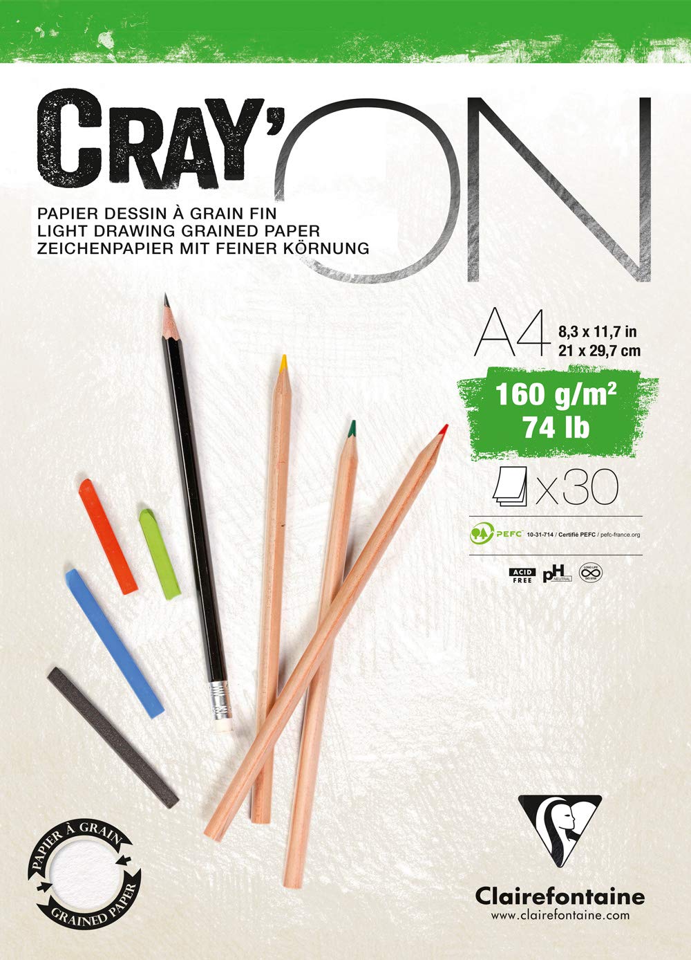 clairefontaine-cray-on-bloc-dessin-a4-50-feuilles-120-g-grain-fin image 8