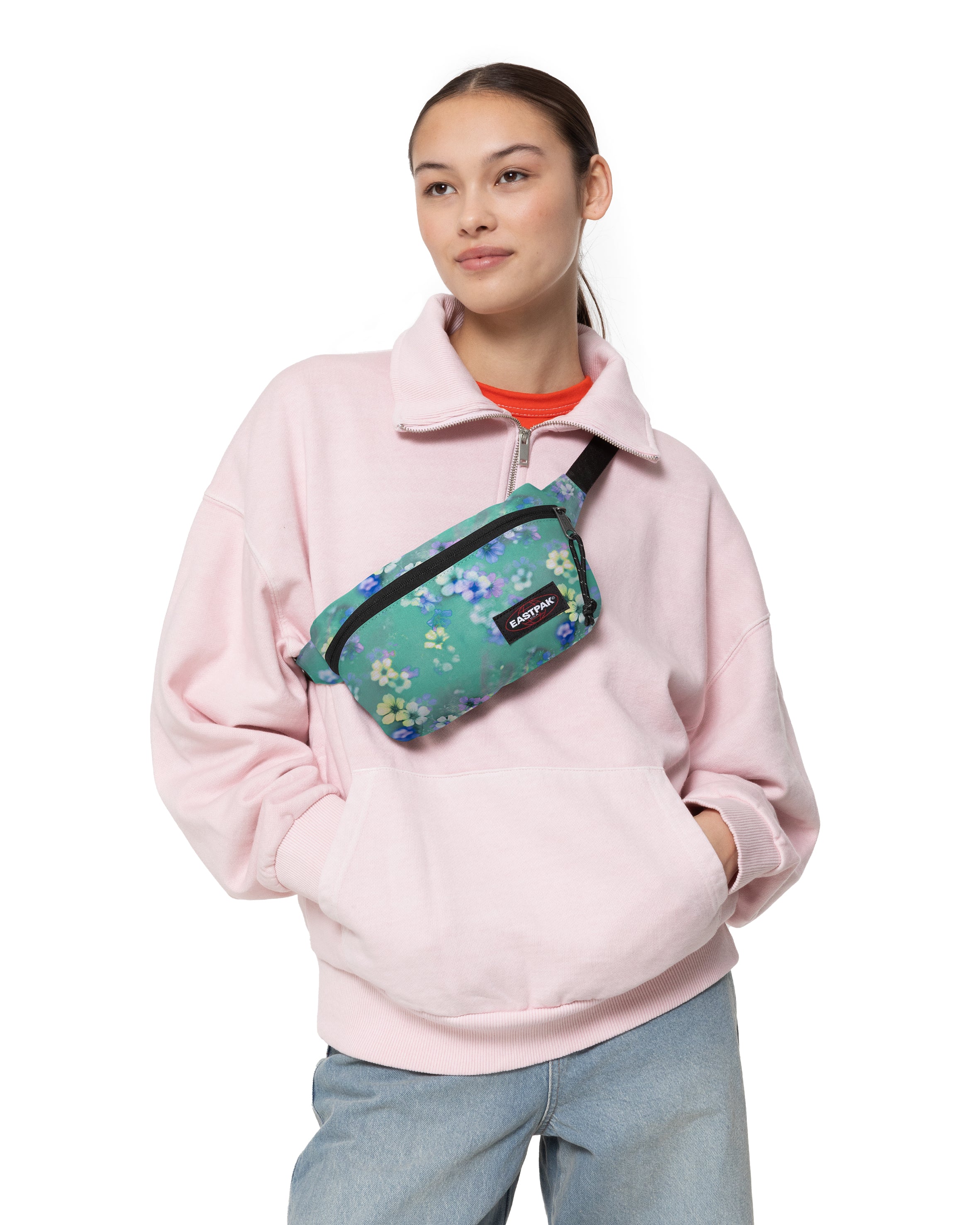 eastpak-sommar-sac-banane-flora-fade-aqua-petit-polyester image 2