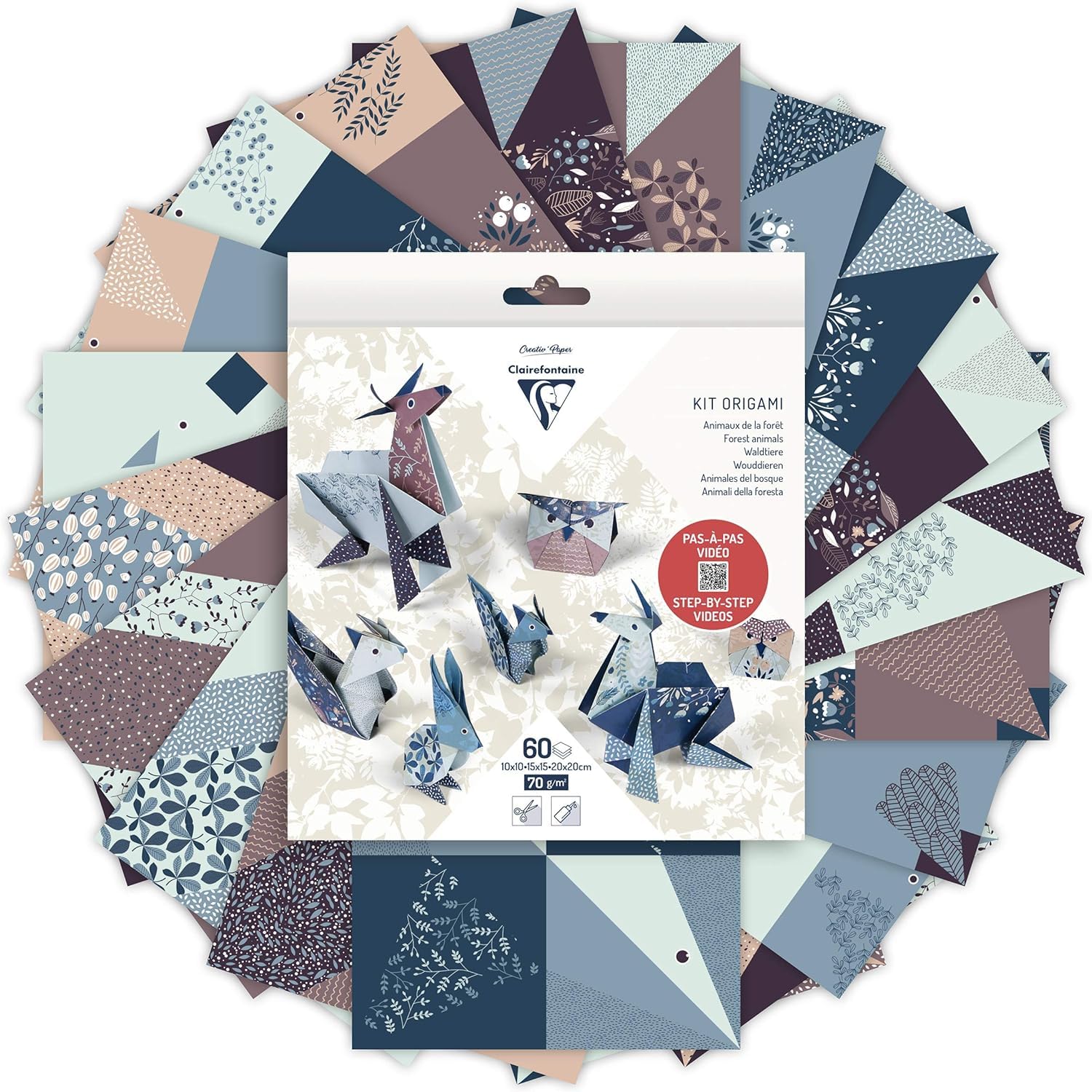 clairefontaine-tulip-kit-origami-60-feuilles-animaux image 2