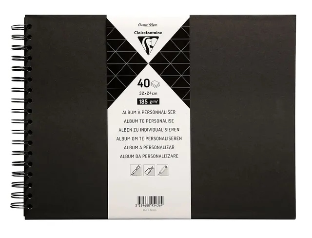 clairefontaine-tulip-95436c-album-noir-32x24-40-feuilles-185g image 1