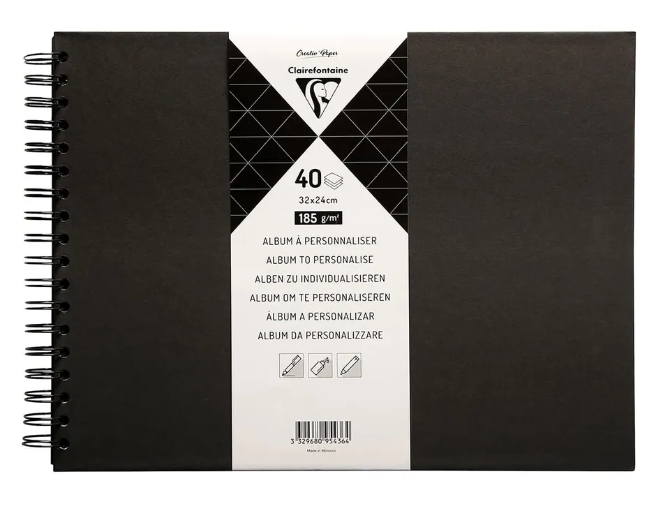 clairefontaine-tulip-95436c-album-noir-32x24-40-feuilles-185g image 1