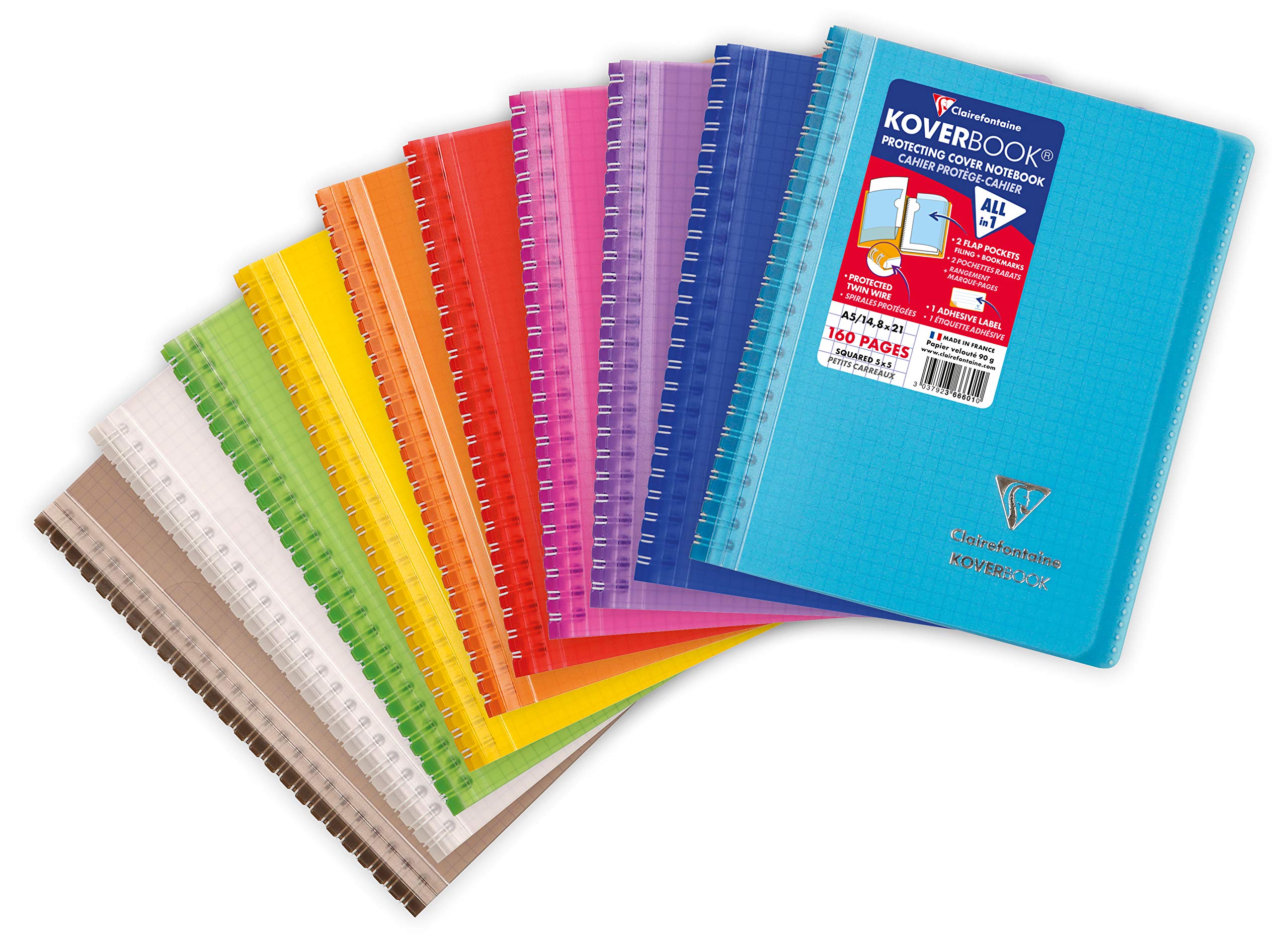 clairefontaine-koverbook-366601c-carnet-a5-petits-carreaux-160p image 1