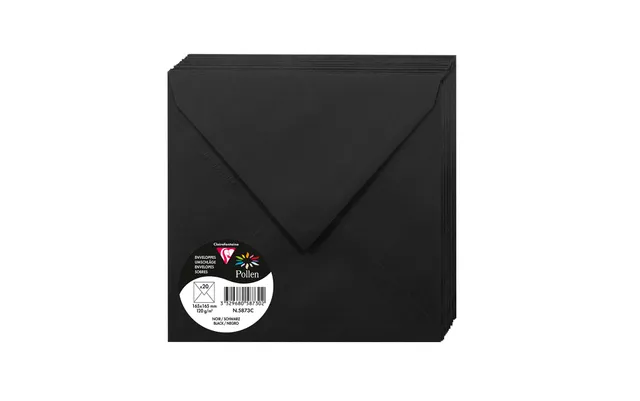 clairefontaine-pollen-enveloppes-noires-16-5x16-5-lot-20-gomm-es image 1