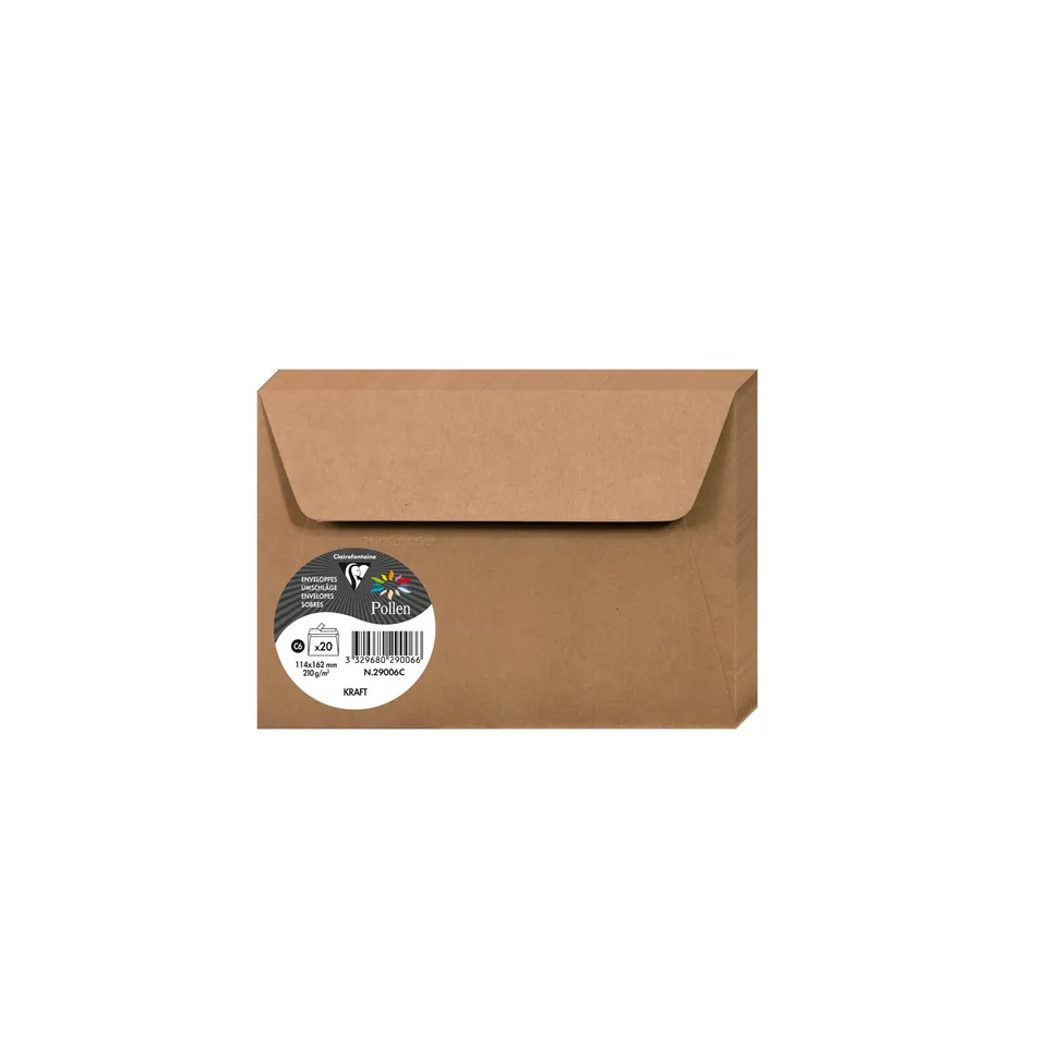clairefontaine-pollen-29006c-enveloppes-kraft-c6-x20-120g image 1