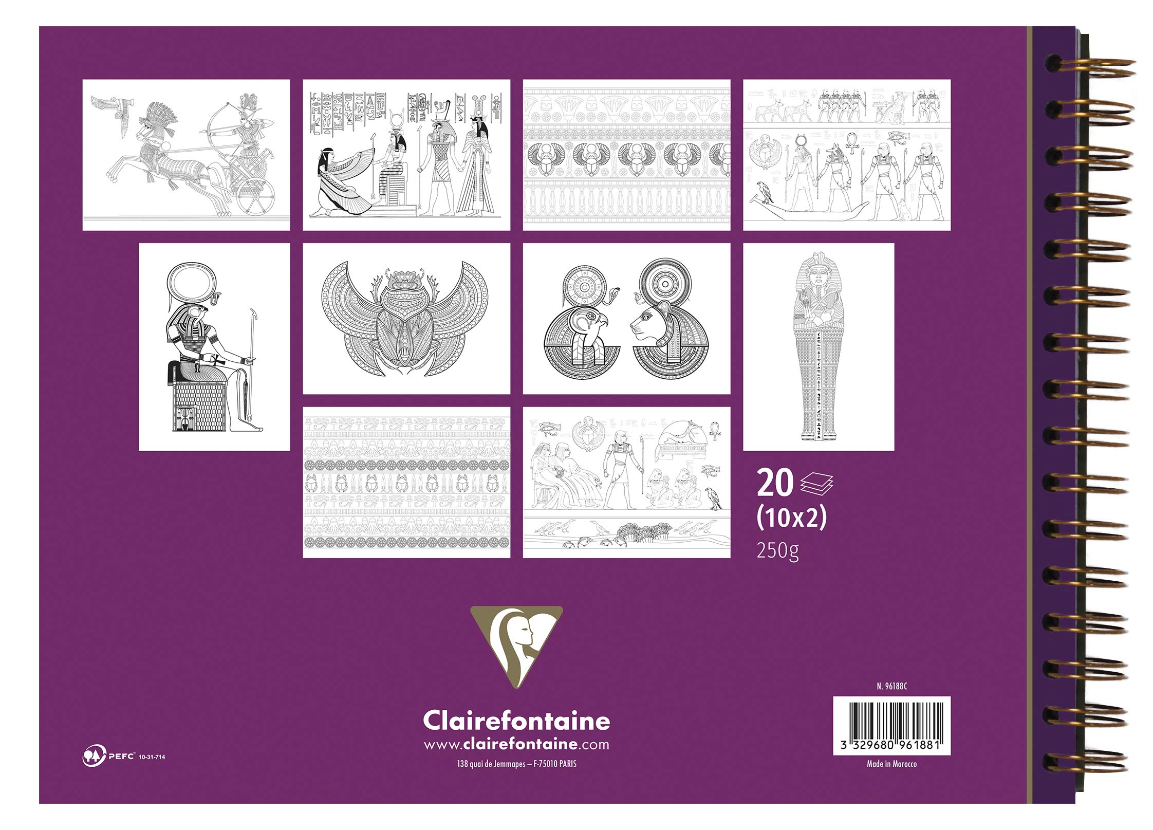 clairefontaine-painton-96188c-bloc-coloriage-gypte-32x24-20-feuilles image 2