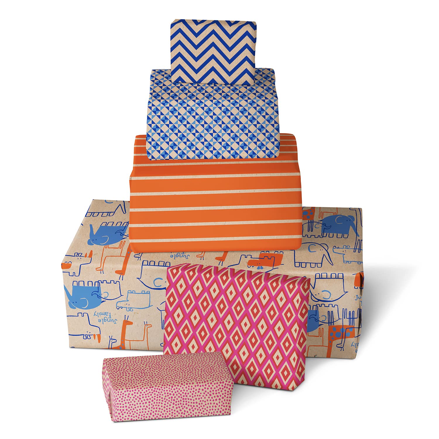 clairefontaine-tulip-paper-papier-cadeau-kraft-g-om-trique-12-rouleaux image 4