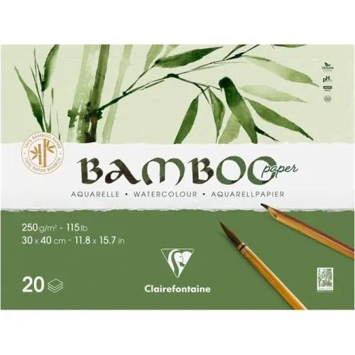 clairefontaine-painton-bloc-papier-aquarelle-bamboo-250g-40x30-lot-de-2 image 1