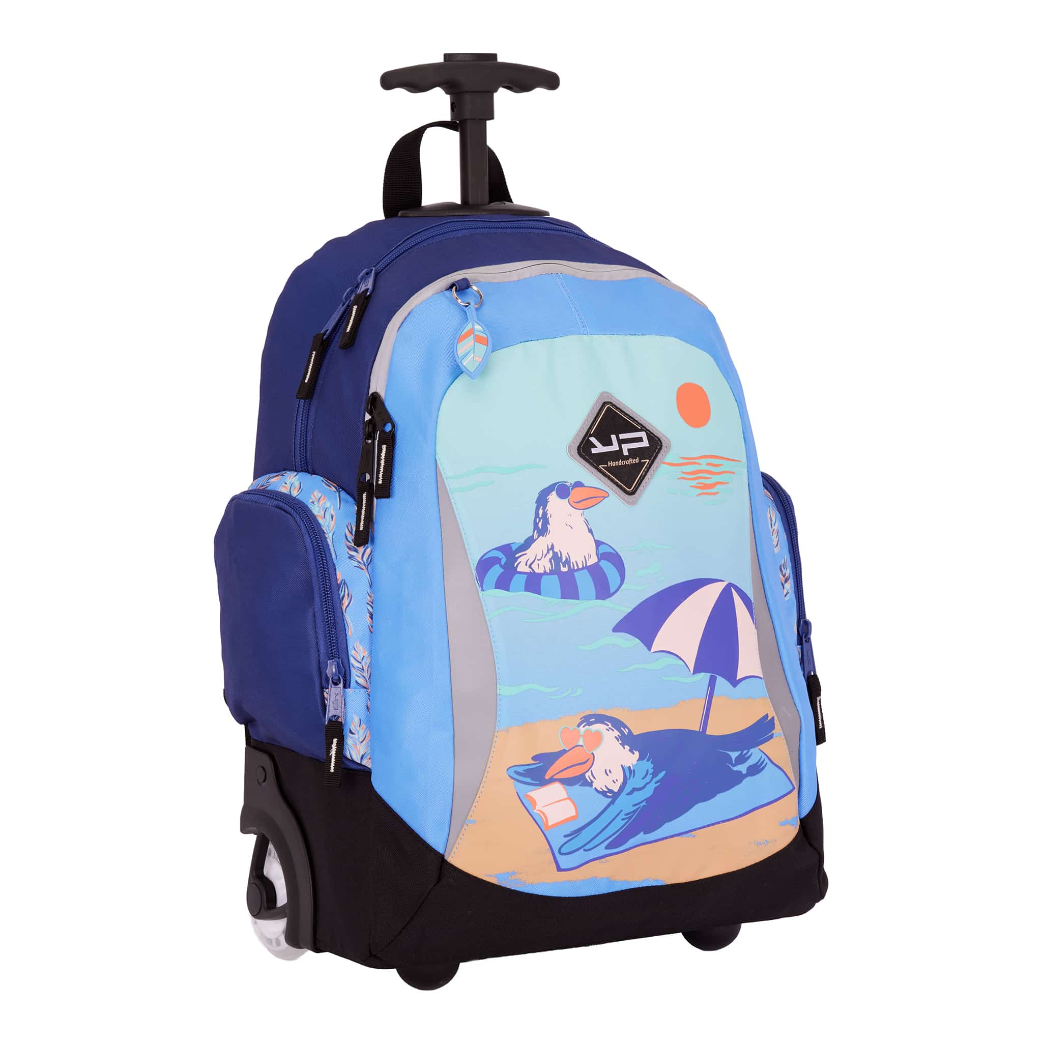 bodypack-farniente-sac-dos-roulettes-bleu-fille-2-compartiments image 1