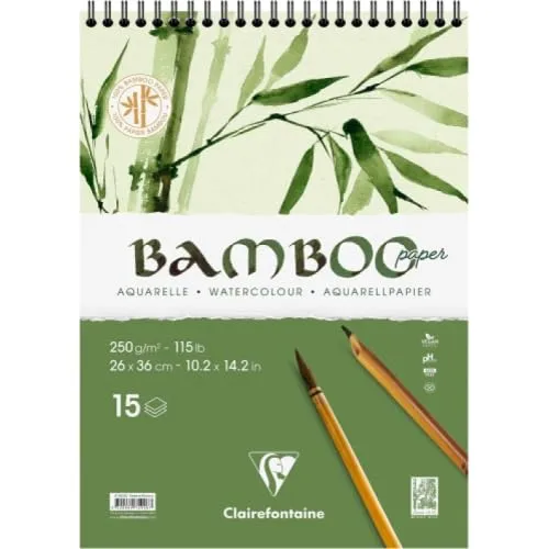 clairefontaine-painton-bloc-papier-aquarelle-bamboo-250g-26x36-lot-4 image 1
